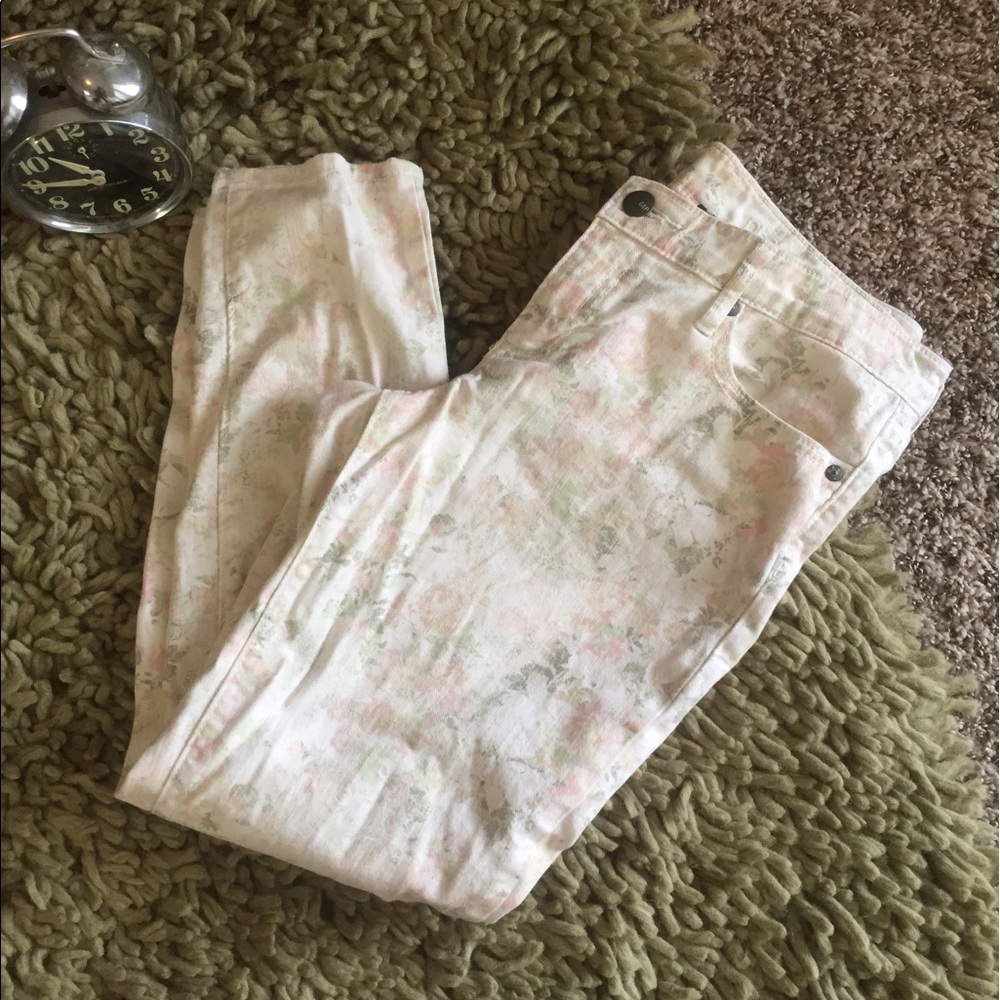 Floral denim GAP ankle jeans